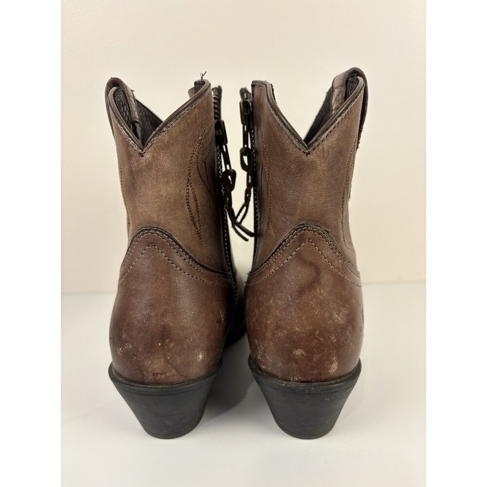 Ariat Women’s Brown Leather Western Ankle Boots Zip US 6.5 EU 37 - Picture 5 of 8